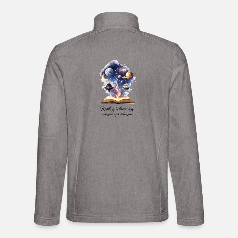 Reading is dreaming - Magisches Buch & Sterne - Unisex Softshelljacke - Grau meliert