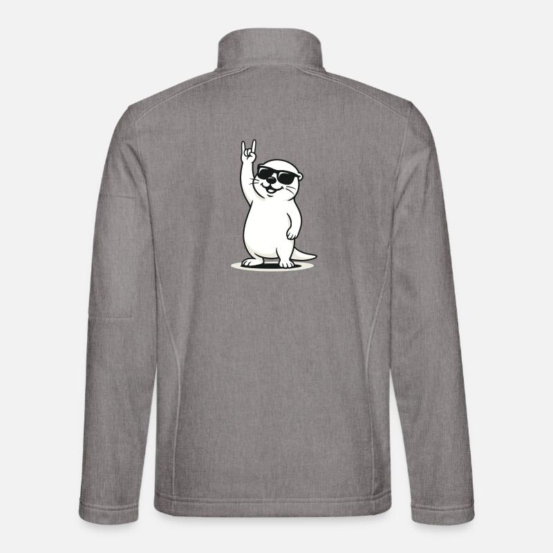 Rockin' Otter - Unisex Softshell Jacket - heather grey