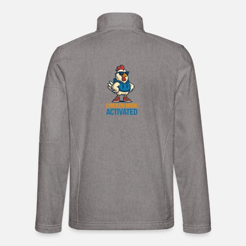 Hühnermodus Aktiviert - Unisex Softshelljacke - Grau meliert