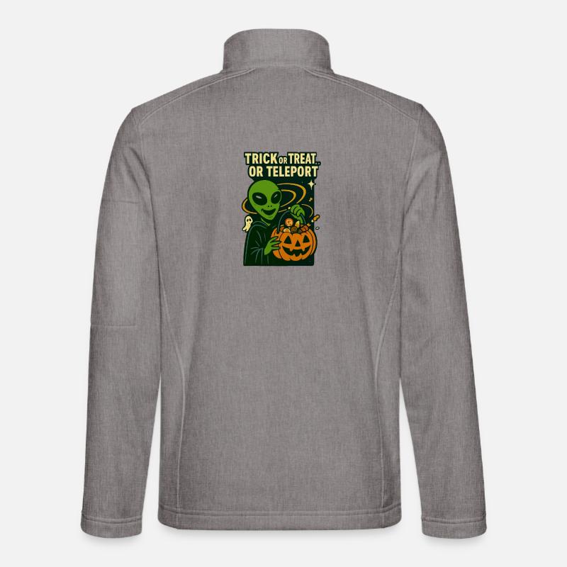 Alien Halloween T-Shirt – Süßes oder Saures... oder... - Unisex Softshelljacke - Grau meliert