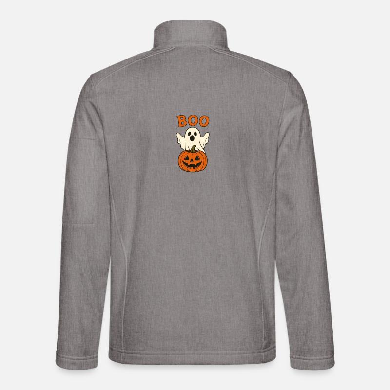 Boogeist Halloween Pumpkin - Unisex Softshell Jacket - heather grey