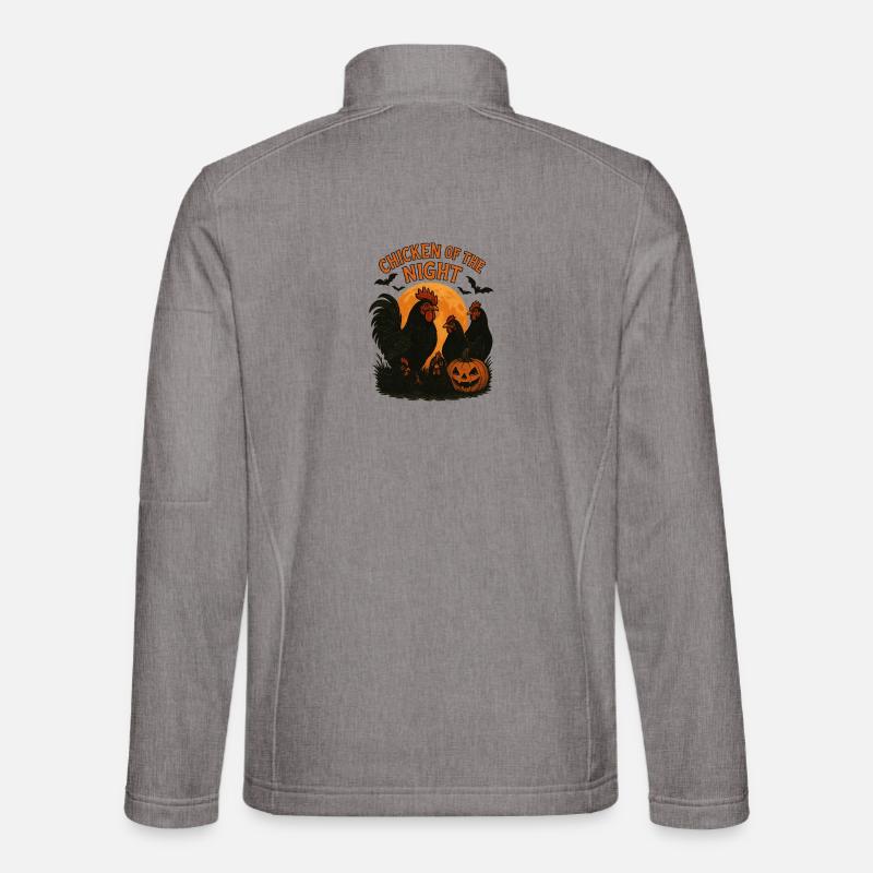 Chicken of the Night - Unisex Softshelljacke - Grau meliert
