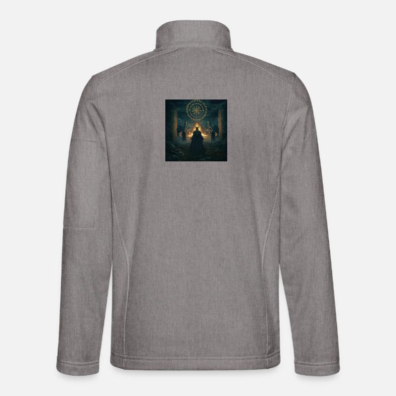 Rune Ring of Night Magic - Unisex Softshell Jacket - heather grey