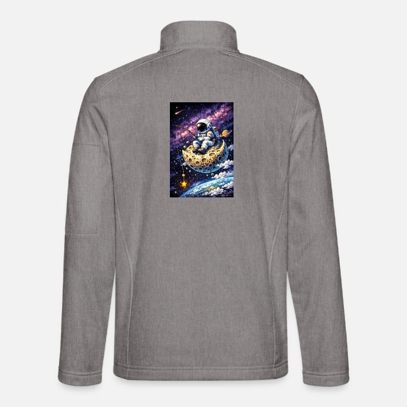 Astralfischen auf dem Mond - Unisex Softshelljacke - Grau meliert