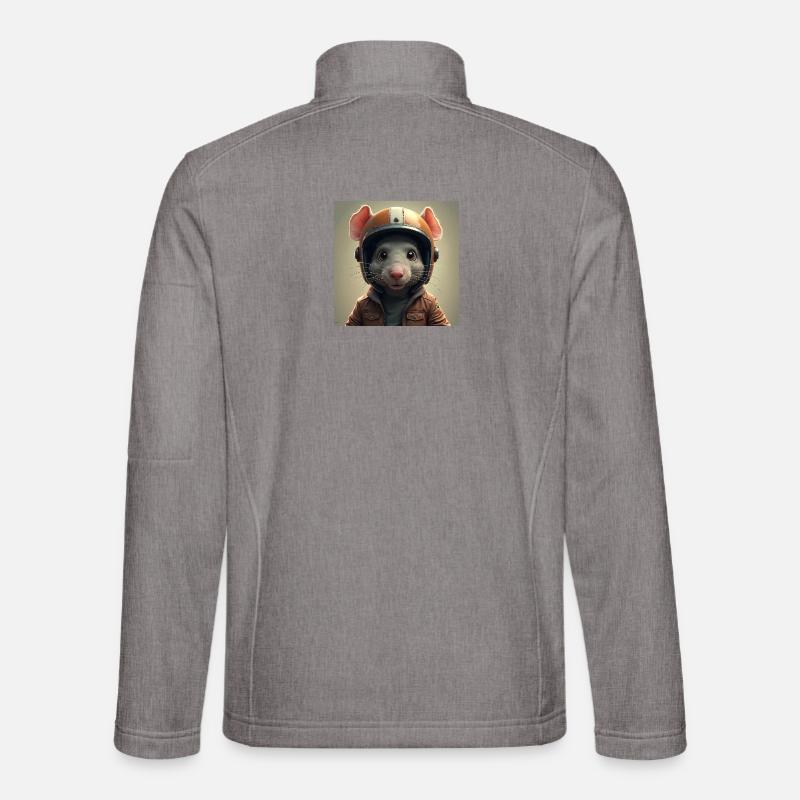 Die kleine Biker-Ratte - Unisex Softshelljacke - Grau meliert