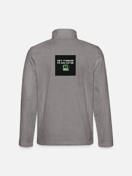 Entwickelt Humor – es funktioniert auf meinem Computer - Unisex Softshelljacke - Grau meliert - Hinten