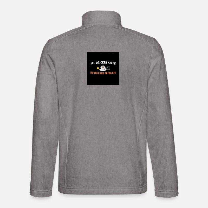 Ich trinke Kaffee, du Problemen - Unisex Softshelljacke - Grau meliert
