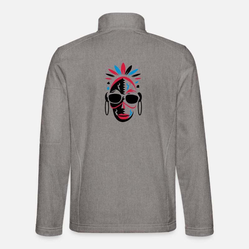 Un masque africain avec des lunettes de soleil Veste en tissu softshell Unisexe