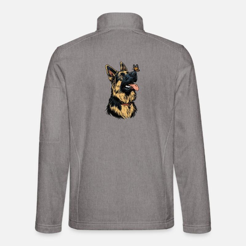 German Shepherd and butterfly Unisex Softshell Jacket