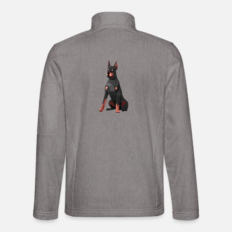 Moderner Dobermann – Low-Poly-Kunst Unisex Softshelljacke