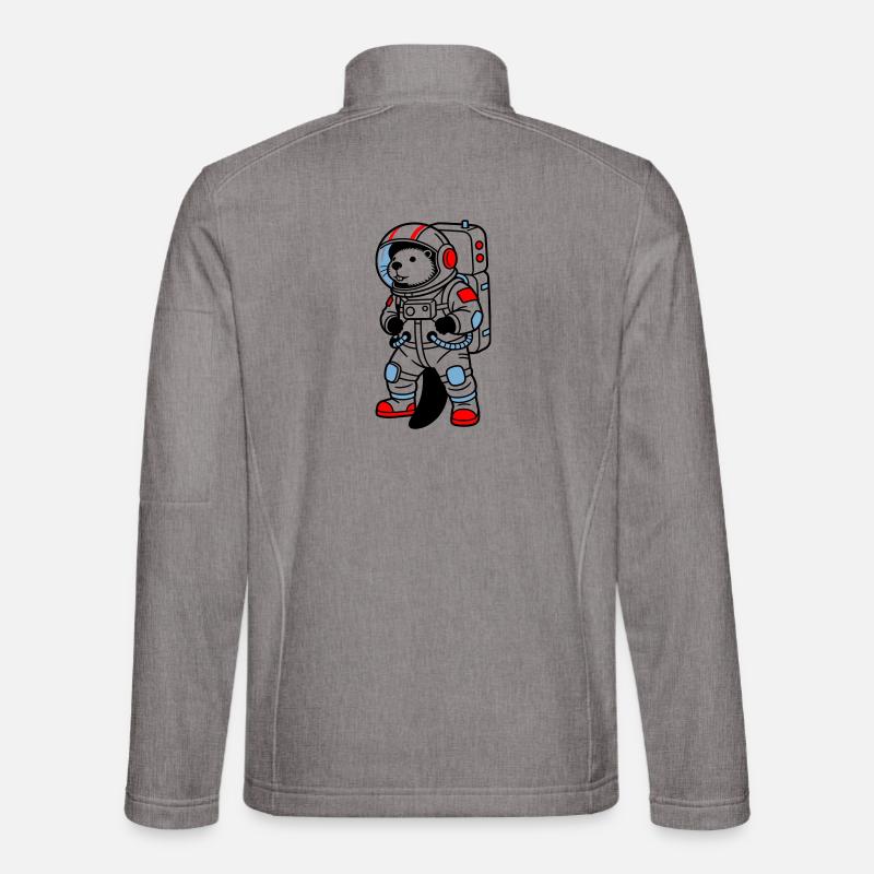 beaver in spacesuit - Unisex Softshell Jacket - heather grey