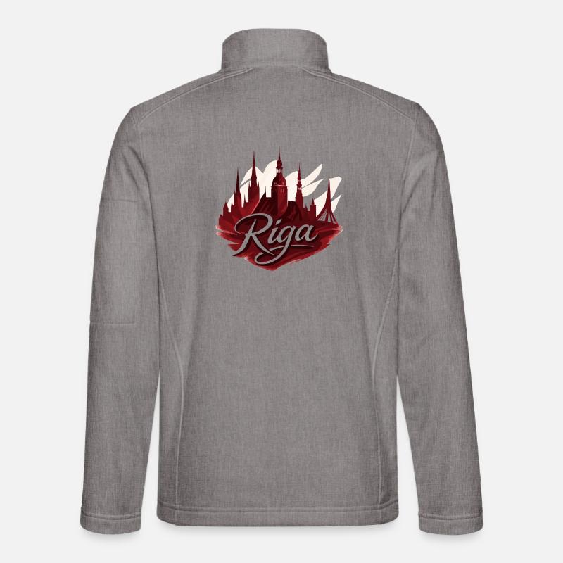 Riga Capital Latvia Baltic Gift - Unisex Softshell Jacket - heather grey