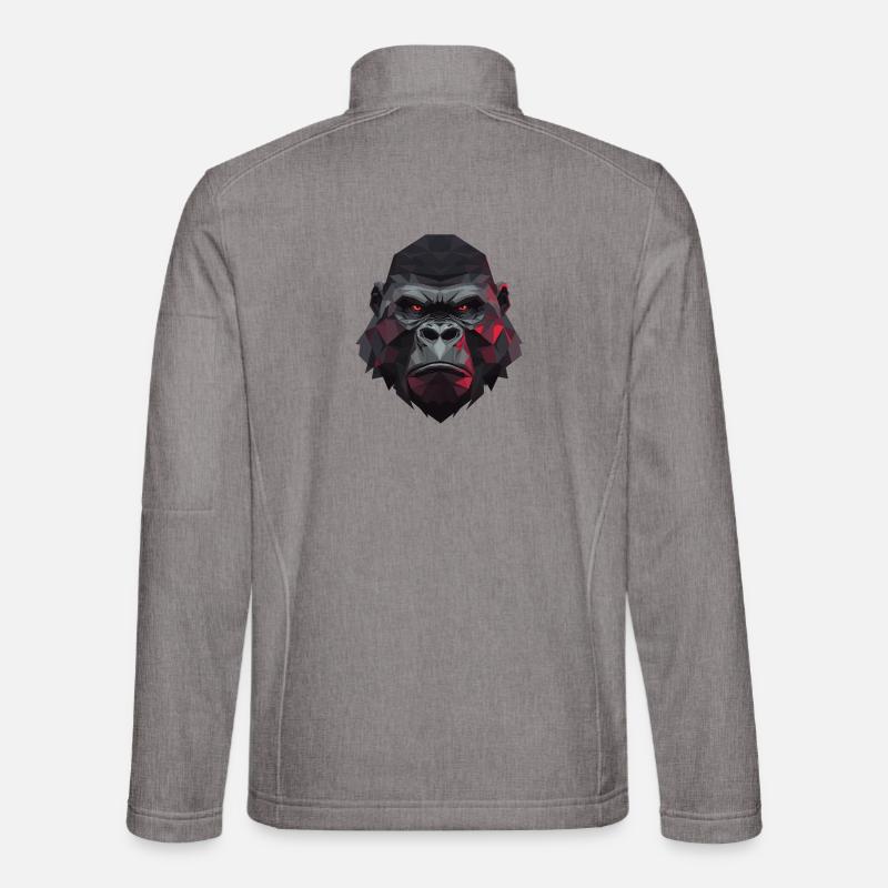 Polygon gorilla with red eyes Unisex Softshell Jacket