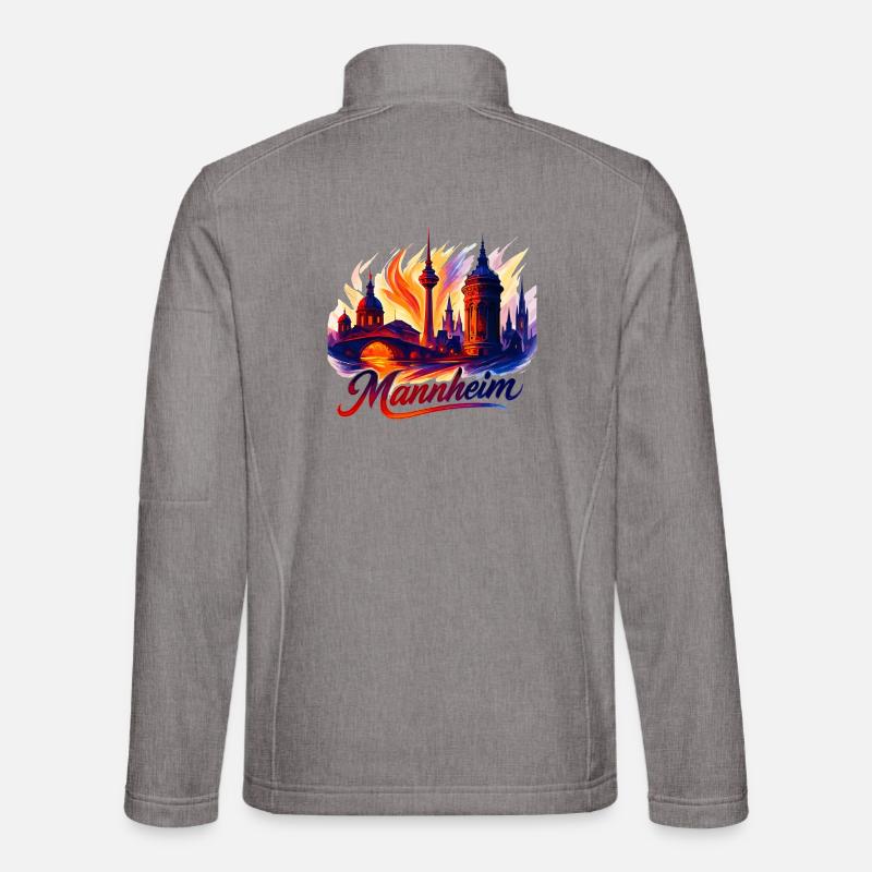 Mannheim Stadt Silhouette prachtvoll Geschenk - Unisex Softshelljacke - Grau meliert