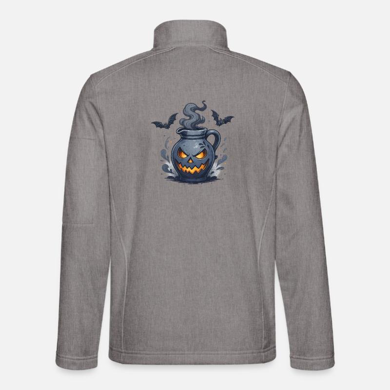 Halloween Bembel – Hessisches Gruseldesign - Unisex Softshelljacke - Grau meliert