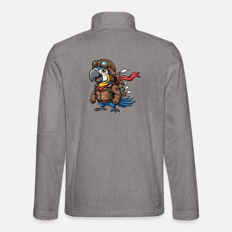 Parrot Aviator Steampunk Flugabenteuer Unisex Softshelljacke