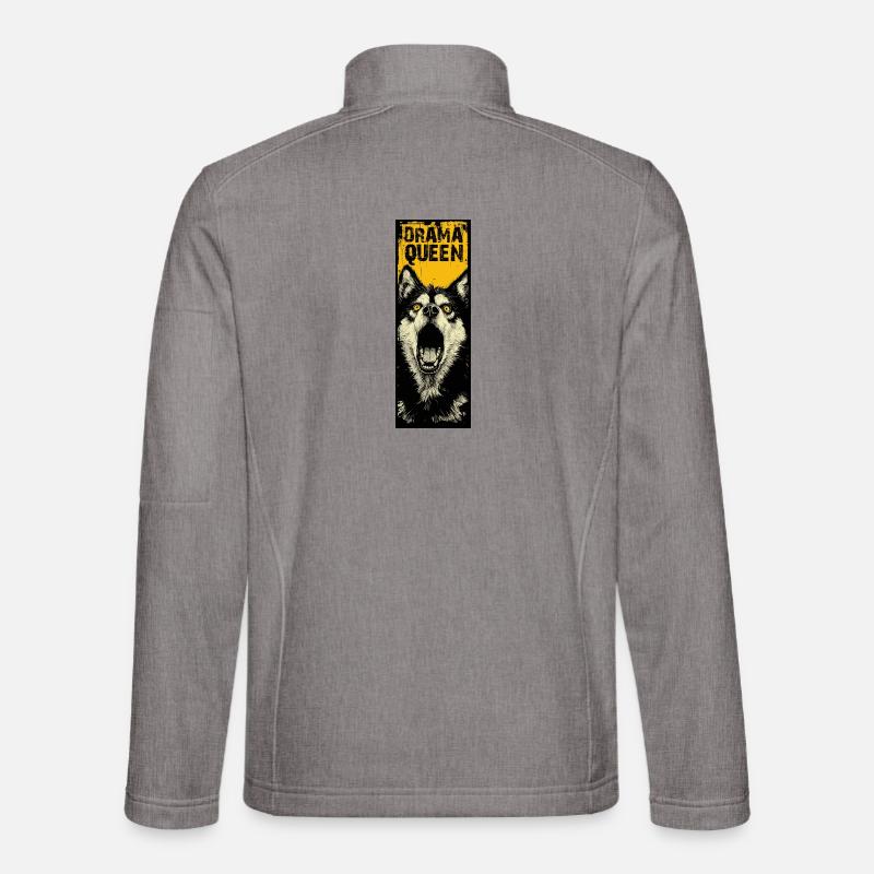 Husky mit Attitude - Unisex Softshelljacke - Grau meliert