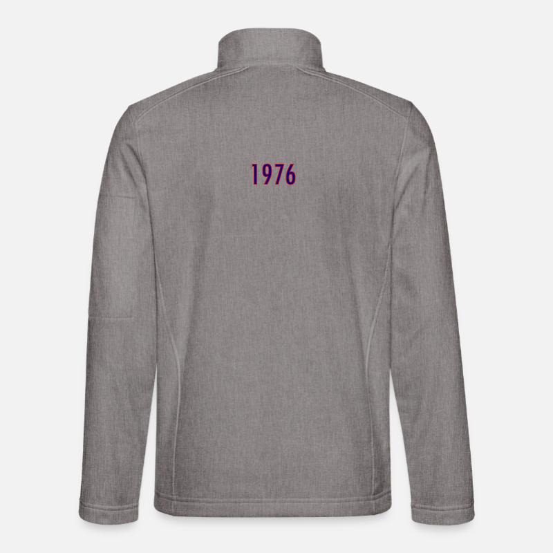 Jahreszahl 1976 Neonstil - Unisex Softshelljacke - Grau meliert