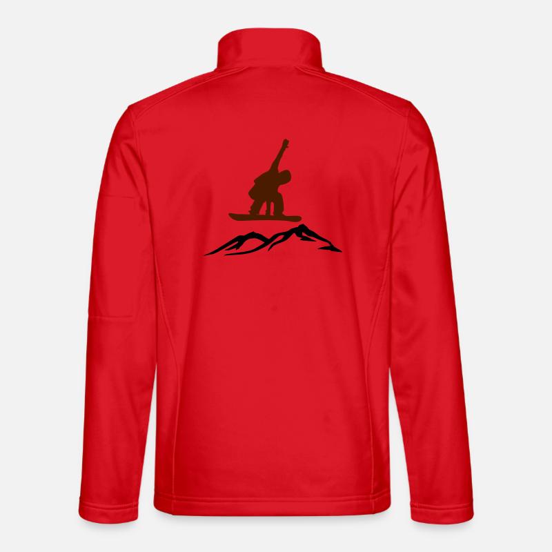 Snowboarders on the mountain - Unisex Softshell Jacket - red