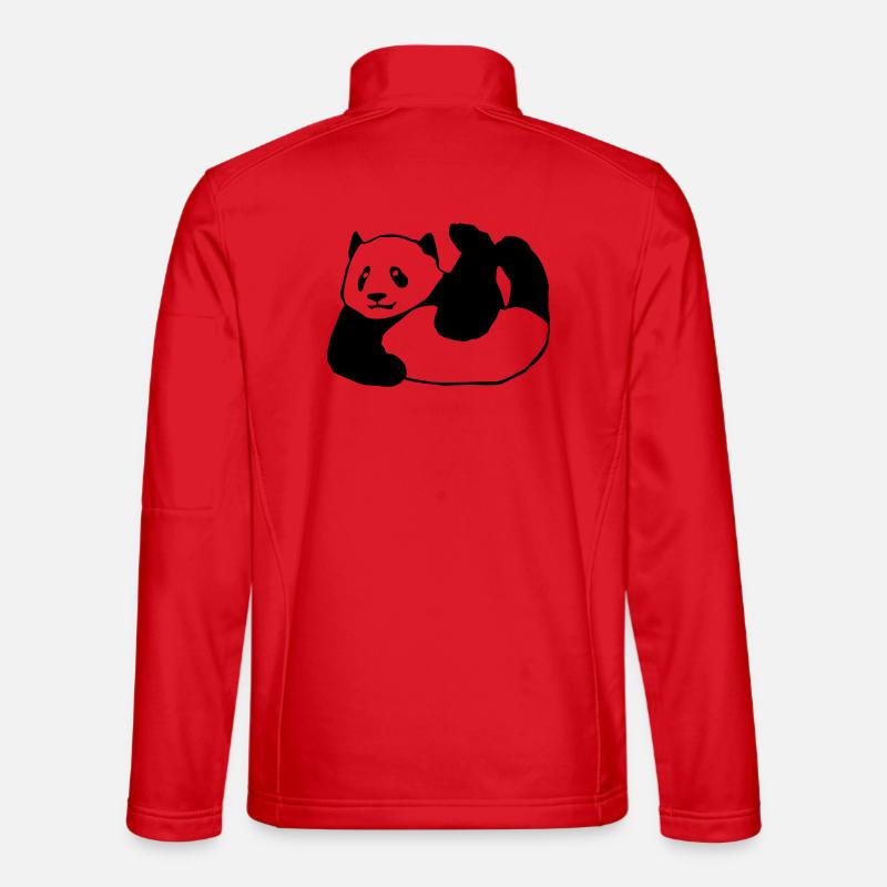 Panda, Bär,Tier, - Unisex Softshelljacke - Rot