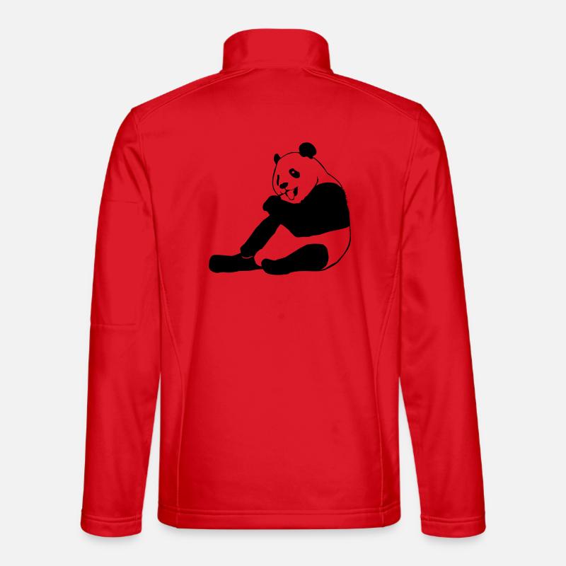 Panda Bear - Unisex Softshell Jacket - red