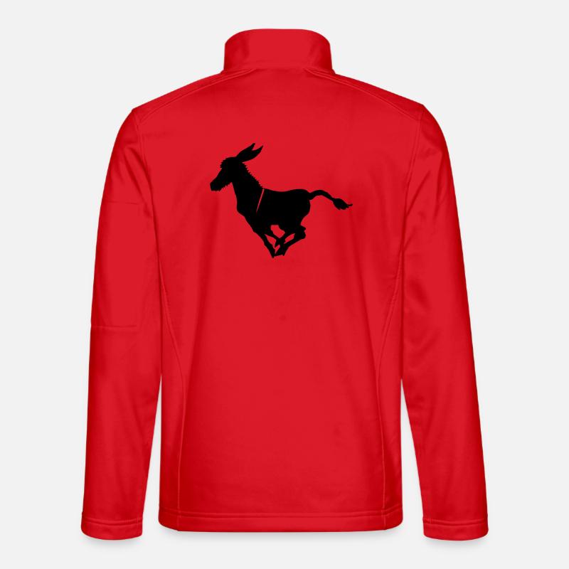 Süßer Esel im Galopp Grautier  - Unisex Softshelljacke - Rot