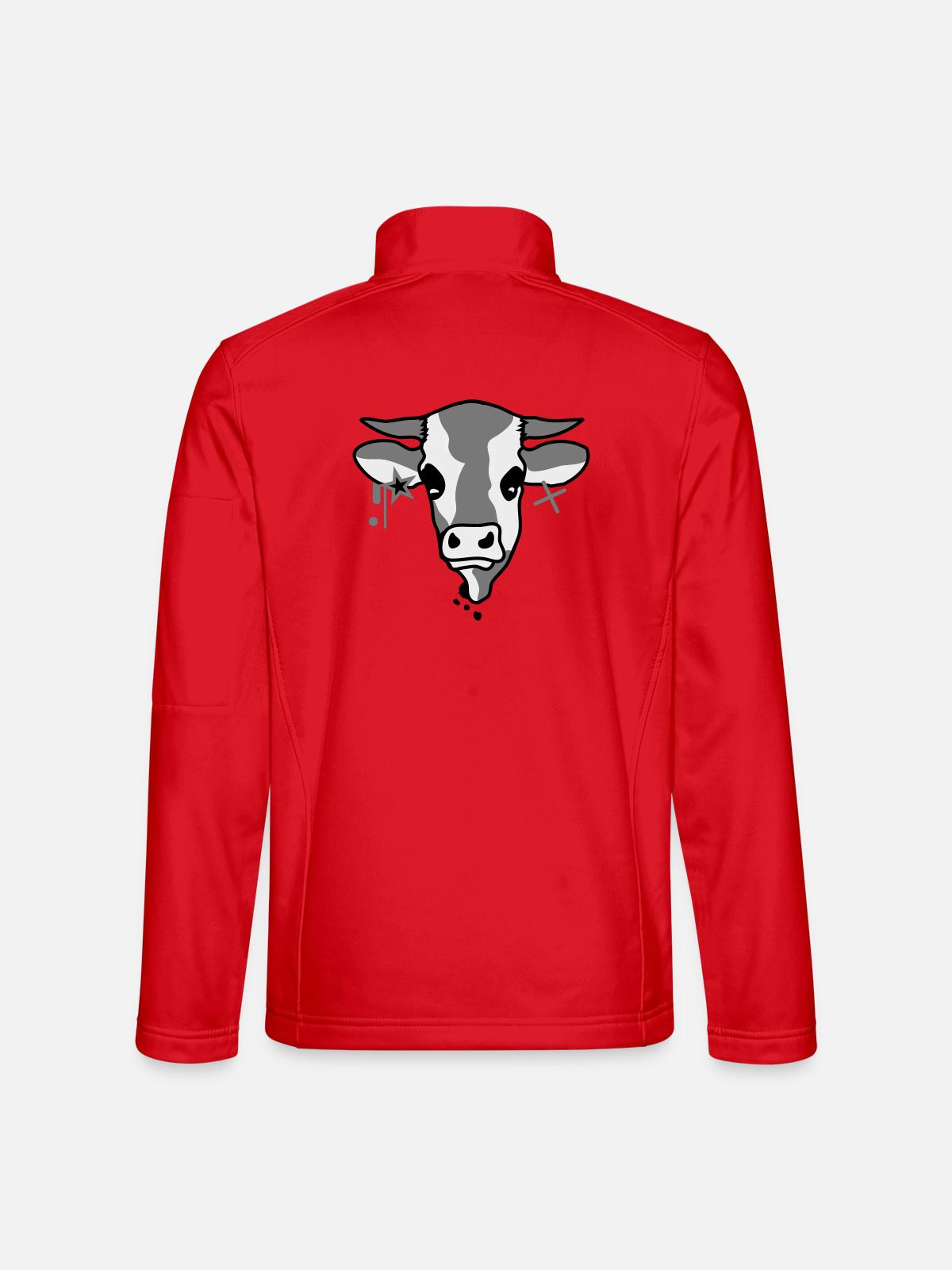 Kuh - Unisex Softshelljacke - Rot - Hinten