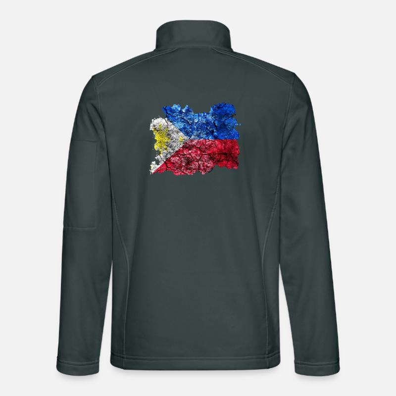 Vintage Flag Philippines Veste en tissu softshell Unisexe