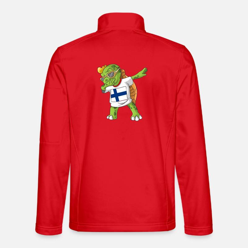 Finland Dabbing turtle - Unisex Softshell Jacket - red