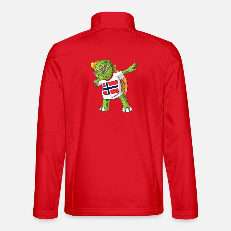 Norway Dabbing turtle - Unisex Softshell Jacket - red