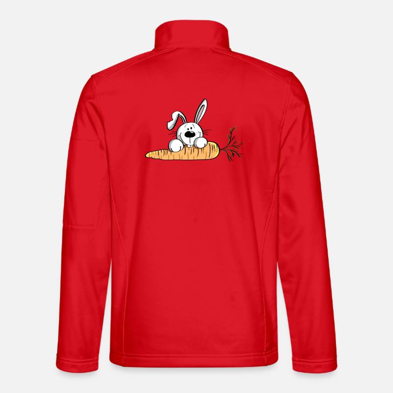 White rabbit with fat carrot - Easter - Easter bunny Unisex Softshell Jacket
