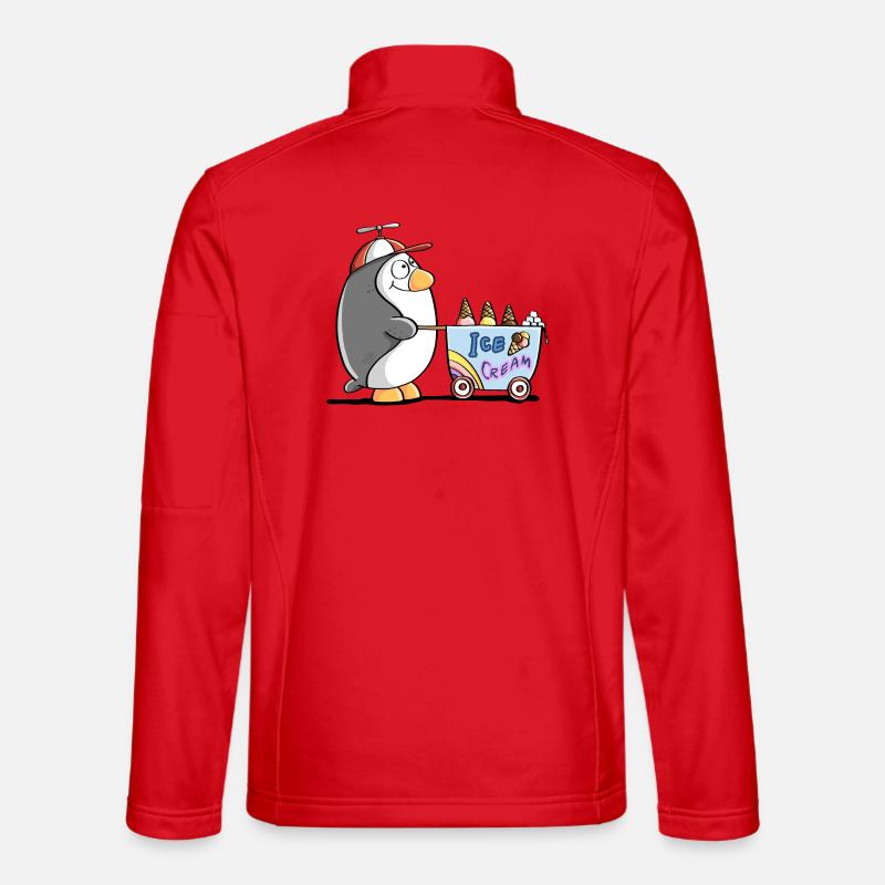 Pinguin Als Eisverkäufer - Eis - Veste en tissu softshell Unisexe - rouge