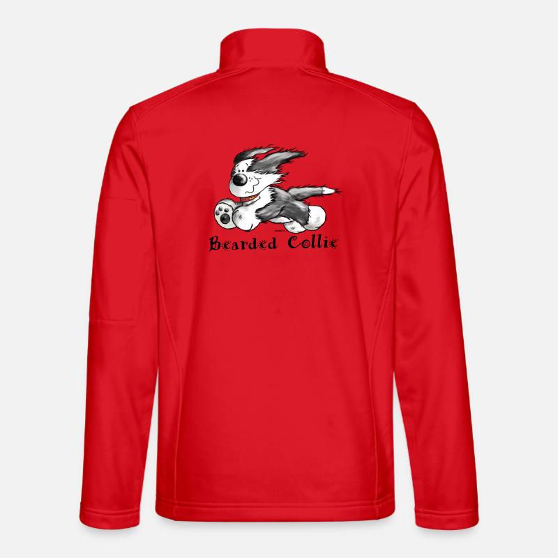 Bearded Collie - Unisex Softshelljacke - Rot