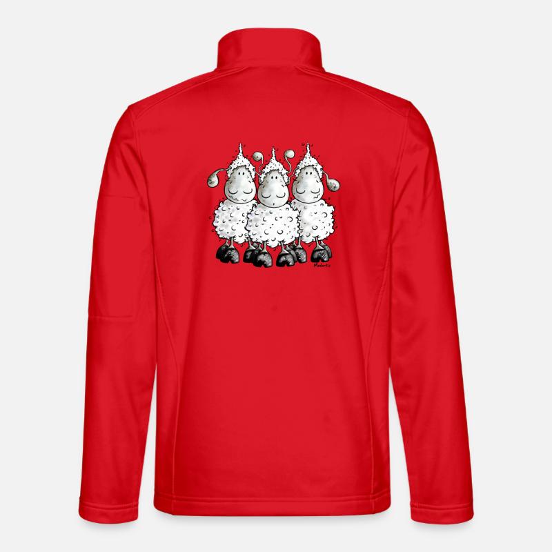 "Mc Wool" - sheep t-shirt design - Unisex Softshell Jacket - red