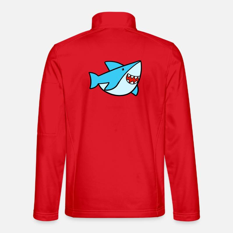 Cute shark - Unisex Softshell Jacket - red