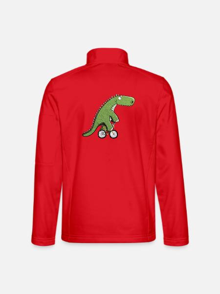 Cooler Radfahrer Dinosaurier I Fahrrad T Rex Dino - Unisex Softshelljacke - Rot