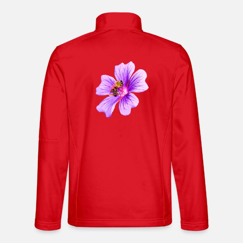 Bee Flower - Unisex Softshell Jacket - red