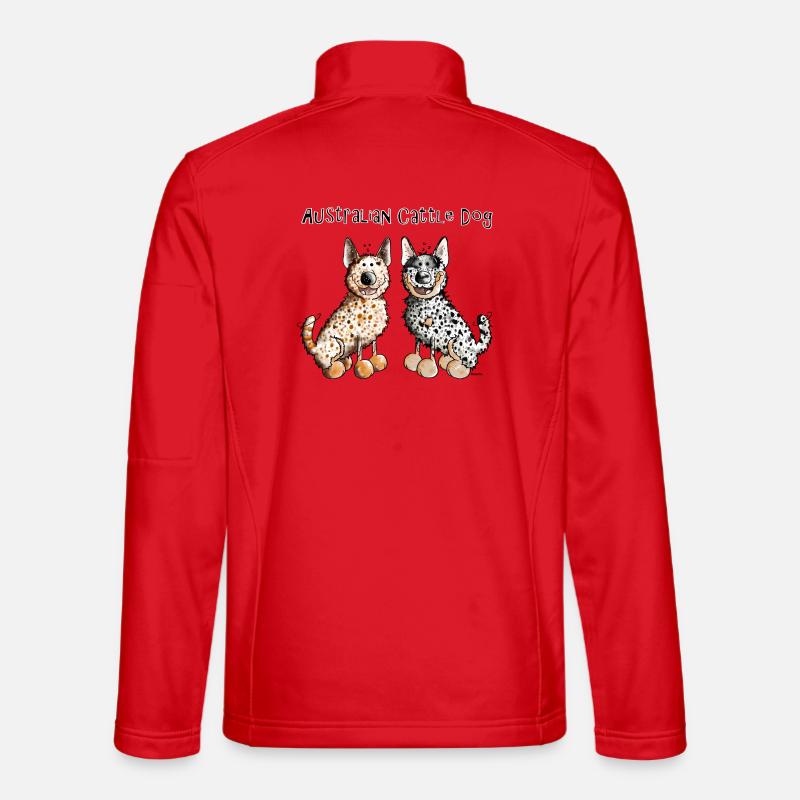 Two funny Australian Cattle Dogs - Unisex Softshell Jacket - red