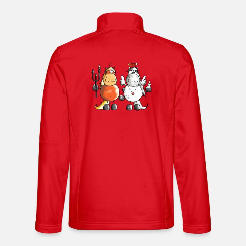 Teufel Vs Engel Pferde - Pferd - Unisex Softshelljacke - Rot