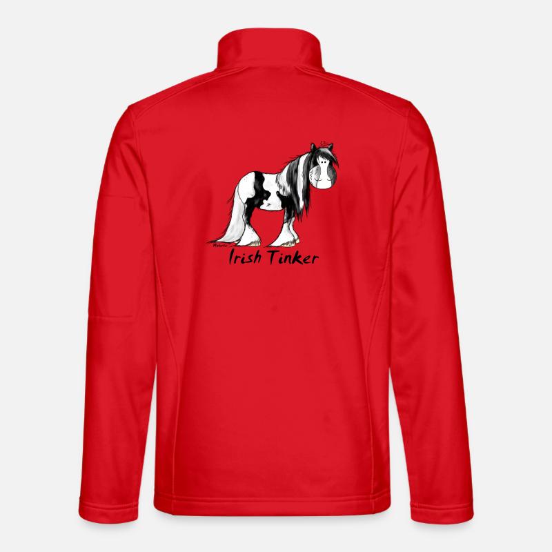 Funny Irish Tinker Horse - Pinto - Unisex Softshell Jacket - red