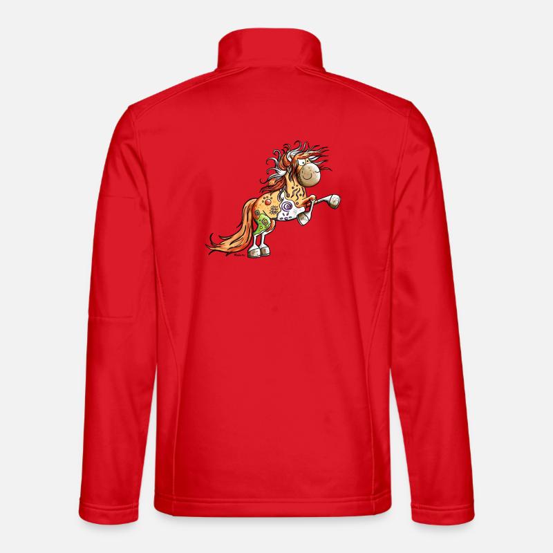 Wildes Indianer Pferd - Unisex Softshelljacke - Rot