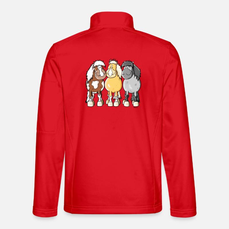 Funny Shetland ponies - Unisex Softshell Jacket - red
