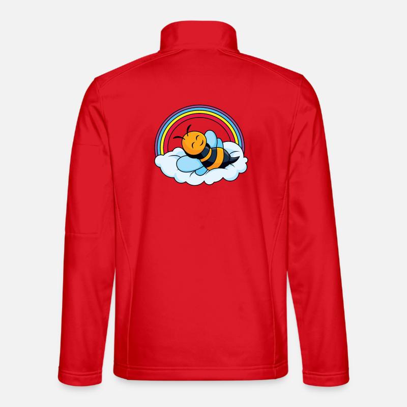 Sleeping bee on cloud - Unisex Softshell Jacket - red