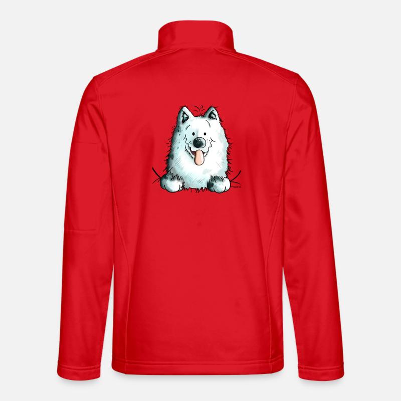 Cute Samoyed Dog - Unisex Softshell Jacket - red