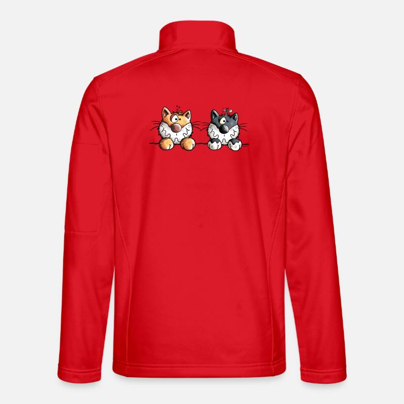 Two funny cats - Unisex Softshell Jacket - red