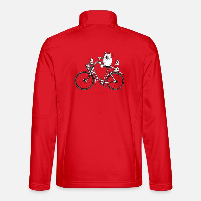 The cat is biking - Unisex Softshell Jacket - red