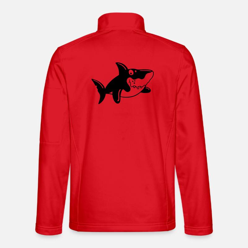 Funny Shark - Unisex Softshell Jacket - red