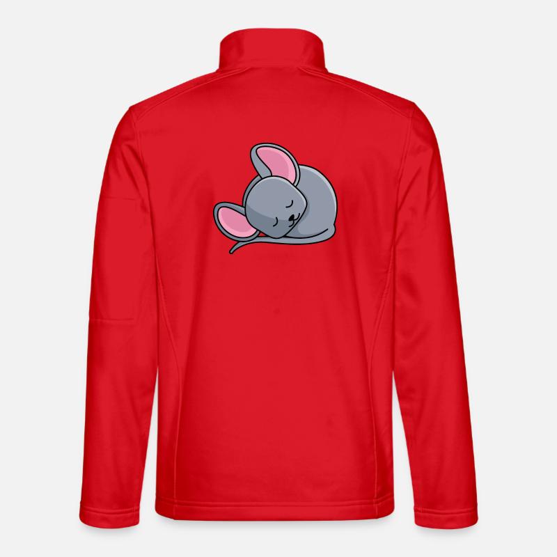 Sleeping mouse - design - Unisex Softshell Jacket - red