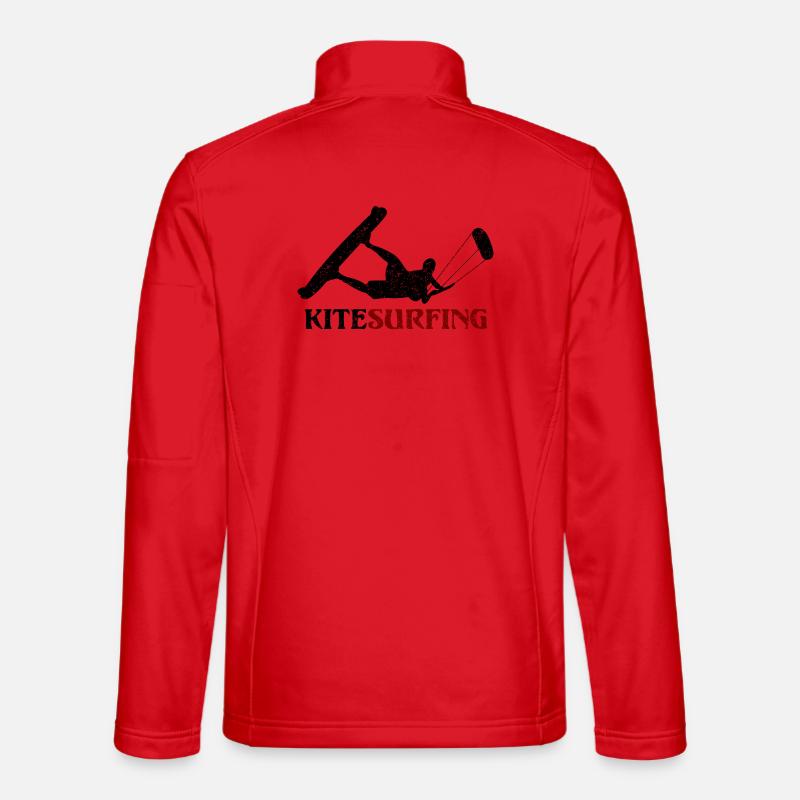 Kitesurf - conception - Veste en tissu softshell Unisexe - rouge