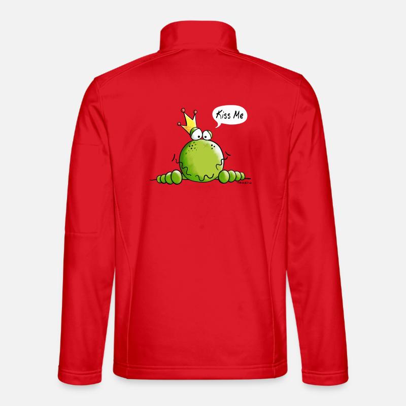 Frosch mit Krone - Frösche - König - Kiss Me - Unisex Softshelljacke - Rot
